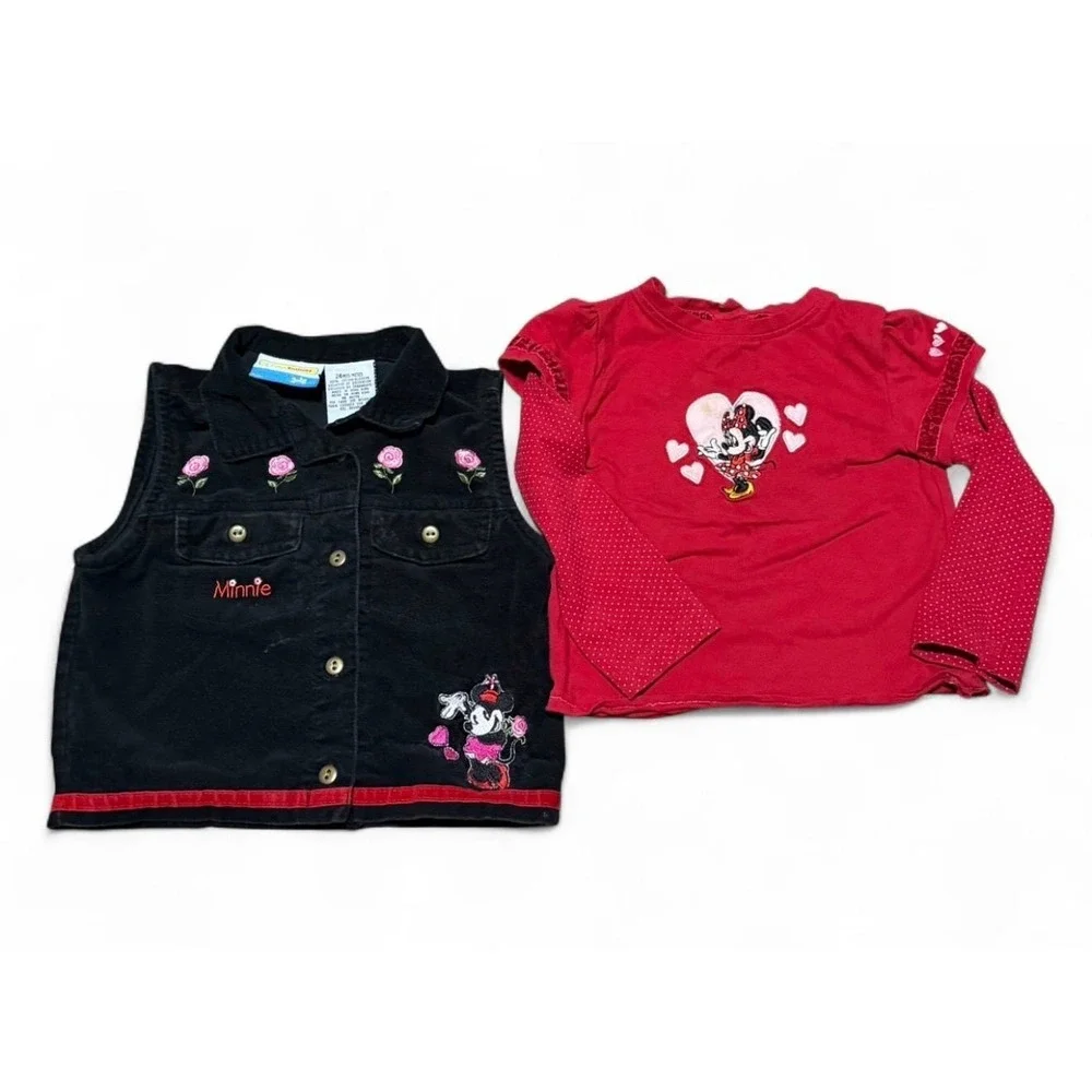 Vintage Disney Minnie vest shirt toddler set